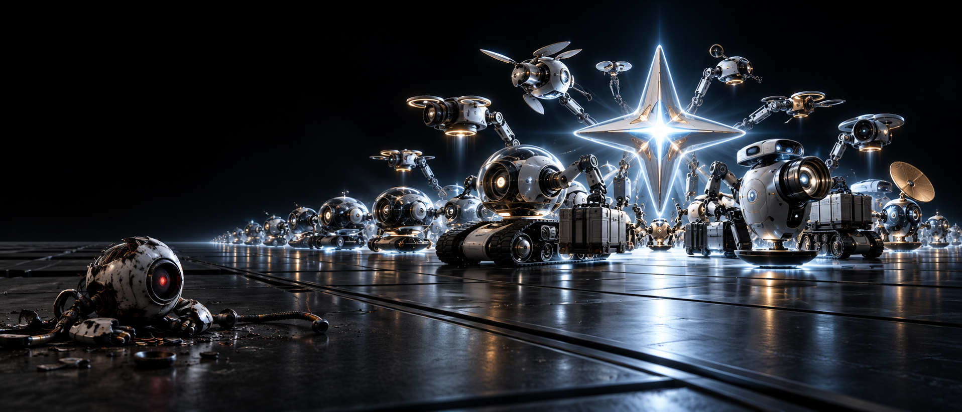 One failed isolated Agent contrasted with a large coordinated Polaris Agent workforce